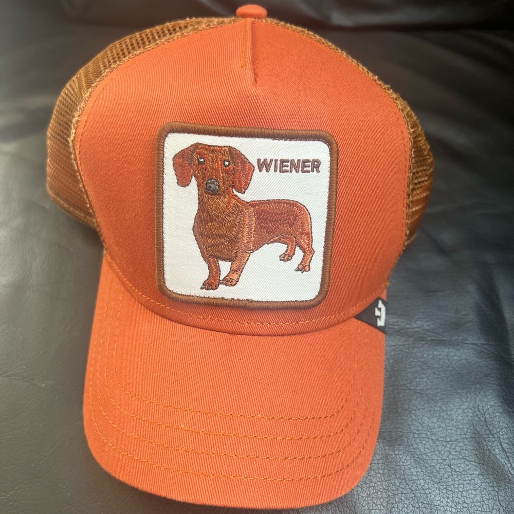 Goorin Bros Orange and Brown Dachshund Cap